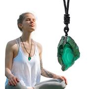 Tioheam Collar de mujer de,Colgante puntiagudo verde malaquita para mujer | Collar con colgante de de malaquita para citas, fiestas de Navidad