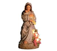 Tioheam Estatua de Madre e Hijo | Escultura Familiar Pequeña | Figura De Resina con Luz LED para Vitrina O Estantería del Día De La Madre