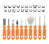 Tioheam Kit de Herramientas para Tallar Calabazas - Plantillas Calabaza | Sierras Cucharillas Rascadores Con Plantillas Para Manualidades Decoración De Halloween Para Todas Las Edades