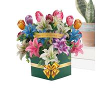 Tioheam Tarjeta de Ramo de Flores, Suministros para Fiestas 3D con Bendiciones, Tarjetas de Felicitación para el Día del Maestro, para Esposa Esposo Madre Padre Novia Cumpleaños Día de San Valentín