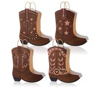 Tioncy 24 bolsas de papel con botas de vaquero, decoración de fiesta temática occidental, bolsas de regalo Kraft con asa, bolsa de regalo para despedida de soltera, último rodeo (estilo clásico