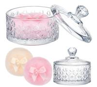 Tioncy 3 piezas de polvos grandes para el cuerpo y el recipiente para polvo con forma de soplo, recipiente de cristal, suave, lavable, reutilizable, terciopelo, cara, cuerpo, purpurina, polvo húmedo y