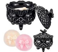 Tioncy 3 piezas de polvos grandes para el cuerpo y el recipiente para regalo del día de San Valentín con funda de cristal de abullonado, suave, lavable, reutilizable, terciopelo, cara, cuerpo