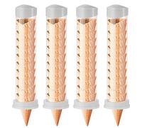 Tioncy 4 soportes dispensadores de conos de helado para helado de 16 pulgadas de largo x 3 pulgadas de diámetro con 2 juntas de montaje en máquina de helado