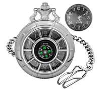 Tiong Hollowed-Out Multi-Gear - Reloj de bolsillo de cuarzo para hombre con esfera blanca con números arábigos, WF-new21, Moda