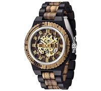 Tiong marrón cuatro dígitos hombres reloj de madera reloj automático hueco reloj de madera mecánico reloj de hombre, Mwd-04, Pulsera