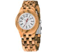 Tiong Reloj analógico de madera para mujer, reloj de cuarzo de madera simple y digital árabe