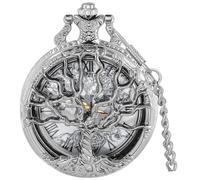 Tiong Reloj de bolsillo hueco con diseño de árbol de la vida, números romanos, relojes de bolsillo de cuarzo con colgante para hombres y mujeres, 48-plata, Clásico