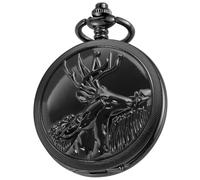 Tiong Reloj de bolsillo mecánico antiguo con cadena, esqueleto steampunk, números romanos, relojes de bolsillo para hombre, colgante, el mejor regalo y caja de regalo, 138-negro, Retro