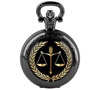 Tiong Reloj de bolsillo negro vintage steampunk de cuarzo, reloj de bolsillo, disfraz para hombres y mujeres, collar, joyería de regalo, Libra
