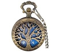 Tiong Reloj de bolsillo vintage con cadena, reloj de bolsillo de cuarzo para hombre, relojes de bolsillo clásicos de cuarzo para hombre