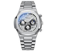 Tiong Reloj de Hombre con diseño octágono Cuadrado, Reloj de Cuarzo Luminoso, Resistente al Agua, con Fecha, Reloj de Cuarzo de Acero Inoxidable para Hombre