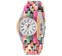 Tiong Reloj de pulsera para mujer con correa de piel, estilo sencillo, con números romanos, analógico, de cuarzo, elegante, Wq-rosa2025, Pulsera