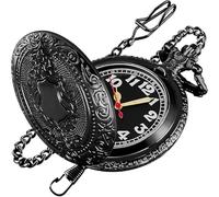 Tiong Shield and Eagle - Reloj de bolsillo luminoso para hombre, escala digital de números arábigos, reloj de bolsillo de cuarzo con cadena, Cf-new40