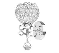 TiooDre Lámpara de Pared de Cristal Estilo Moderno - Aplique Colgante para Dormitorio, Pasillo y Sala de Estar - Soporte E14 Enchufe Plata