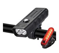 TIORU 8000LM Luz De Bicicleta Delantera 10000Mah Luz De Bicicleta IPX5 Linterna Impermeable USB Faro De Carga para Lámpara De Ciclismo De Carretera MTB,2 Lamps