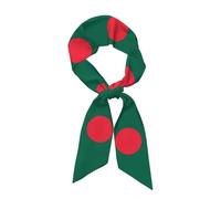 TIOYREVENO Bufandas Multiusos Para Mujer,Hechas De Satén,Patrón De Bandera De Bangladesh,Lunares Clásicos,Como Bufanda De Azafata Decoración Bufanda Para Cabeza Y Cuello,Regalo Para Mujeres Niñas