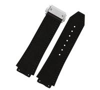 TIOYW Correa de reloj de 26 x 19 mm para Hublot,adecuada para piezas de repuesto de correa de reloj BIG BANG, hebilla de acero inoxidable para hombre (Color : B-black, Size : 26X19mm rose gold)