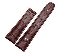 TIOYW Para Eliros Watchband First Capeta Becerro de 20 mm 22 mm con hebilla plegable Caja de cuero de vaca marrón negro (Color : Brwon no buckle, Size : 22mm)