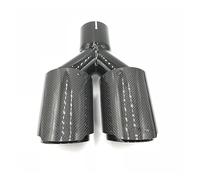 Tip Escape 1 Uds Silenciador Coche Doble Y Tubos Para Ford Escape Puntas Dobles Fibra Carbono Brillante Negro Puntas Escape Inoxidable Accesorios Coche Para Ak(60MM IN 101MM OUT)