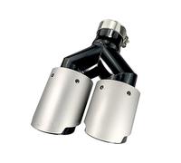 Tip Escape Punta Silenciador Brillante Modificada Universal Para Coche Tubo Cola Inoxidable Dos Niveles Forma Y Boquilla Tubo Escape De Doble Salida Decoración(Left In54-Out89)