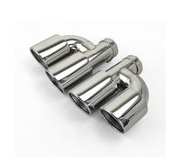 Tip Escape Silenciador Universal Para Coche 1 Uds. Puntas Traseras Modificadas Silenciador De Tubos Dobles De Escape De Acero Inoxidable Tipo H(Left in63mm)