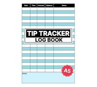 Tip Tracker Log Book: Simple and Colorful 100 Page Record Notebook for Servers, Waitstaff & Service Jobs