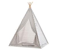Tipi infantil esna tela gris a cuadros 120x120x155 cm