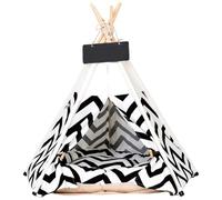 Tipi para mascotas, cama para tienda de campaña para perros de 20x20x24 pulgadas con cojín suave y tabla, cueva para gatos de lona portátil lavable, casa para perros para tienda de campaña para masco