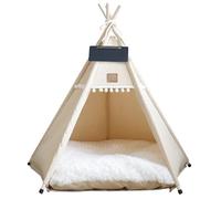 Tipi para perros y gatos Tiendas de campaña tipi portátiles para mascotas con cojín y pizarra pequeña Casa para perros interior lavable de 20 pulgadas de alto Cama dulce para cachorros para mascotas d