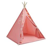 Tipi - Tienda de campaña infantil (algodón, 120 x 120 x 140 cm) | Tippi - Tienda de campaña plegable y lavable, para jardín, interior y exterior, color rosa