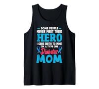 Tipo 1 Diabetes Mamá Madre T1D Conciencia sobre diabéticos Mujeres Camiseta sin Mangas