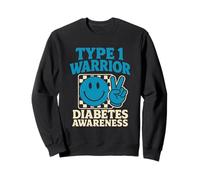 Tipo 1 Diabetes Warrior T1D Apoyo de concientización sobre diabéticos Sudadera