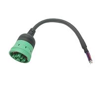 Tipo 2 verde 9pin J1939 para abrir el cable macho suelto de 1 pies/30 cm