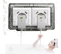 Tipo 86 Tapa Enchufes de Estanco Exterior Pared, Protector Caja de Enchufe Impermeable con Cerradura, Autoadhesivo Cubre Interruptor de Caja Transparente, para Enchufes de Baño, Cocina, Dormitorio