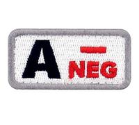 Tipo A negativo Tipo de sangre táctico Broche Bordado de Gancho y Parche de Gancho y bucle de cierre, Rojo y Negro