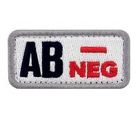 Tipo AB negativo Tipo de sangre táctico Broche Bordado de Gancho y Parche de Gancho y bucle de cierre, Rojo y Negro