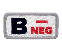 Tipo B negativo Tipo de sangre táctico Broche Bordado de Gancho y Parche de Gancho y bucle de cierre, Rojo y Negro