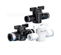 Tipo BUC BTC 4mm 6mm 8mm 10 12mm conector de junta rápida neumática válvula de mano for girar el interruptor Manual de bola limitador de corriente(BUC-12(white))