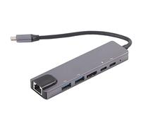 Tipo - C 6 en 1 Hub, Hub de Expansión USB, Concentrador 6 en 1 Tipo C, Multifuncional , Disipación de Calor Eficiente, Adecuado para Muchos Dispositivos USB como Disco U, Disco duro, Mouse, etc.