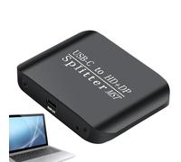 Tipo C a +DP Distributor-1x2 pantalla dividida para ordenador portátil | One-in and Two-Out to Converter, Multi-Screen Display Expander, Support laptops, Tablets and Compatible
