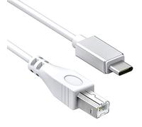 Tipo C a USB B Midi Cable 1M Blanco,USB C a USB MIDI Compatible con Samsung, Huawei, MacBook para Conectar con Controlador Midi, Teclado Midi, Grabación de Interfaz de Audio y Más