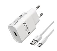 Tipo-C - Cargador rápido para Samsung Galaxy A14, A13, A15, A12, 4G/5G, S10, S9, S8, A04S, A05S, A33, A23, A32, A21S, A53, S24, S23, S22, S21, S20. Compatible con Xiaomi Note9, Huawei. con 2 m Cable