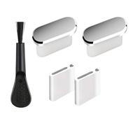 Tipo C Conector de polvo con cepillo de limpieza, protección de 2 piezas, cubierta de contacto de polvo de teléfono móvil para tableta, cubierta de mantenimiento del teléfono móvil, hombres, mujeres