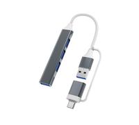 (Tipo C Gris) Concentrador USB Tipo C Dock 3.0 Concentrador USB 4 Puertos Adaptador Multidivisor OTG