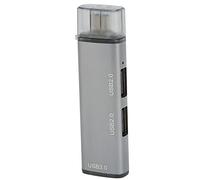 Tipo C Hub, USB C Hub Aleación de Aluminio 300Mbps Diseño Delgado Generalizado 3 en 1 para Computadora Portátil (Gris)