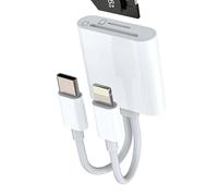 Tipo C Lightning a Lector de Tarjetas SD Micro SD Adaptador USB C para Apple iPhone 15 Pro MAX Plus para iPad Macbook Air Compatible con Samsung Card Reader Compact Flash Conector Memory Stick Cable