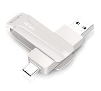 Tipo C Memoria 2 en 1 USB 64gb, Pen Drive USB C 64 GB Tipo C Y USB 2.0 Memoria Flash 64gb para Smartphones Android/Windows/Pc/Tabletas/Almacenamiento Datos Externo(Plata)