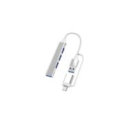 (Tipo C Plata) Concentrador USB Tipo C Dock 3.0 Concentrador USB 4 Puertos Adaptador Multidivisor OTG