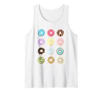 Tipo colorido de patrón dulce del amante de la dona para el panadero del postre Camiseta sin Mangas
